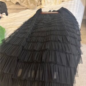 Elegant Black Layered Skirt